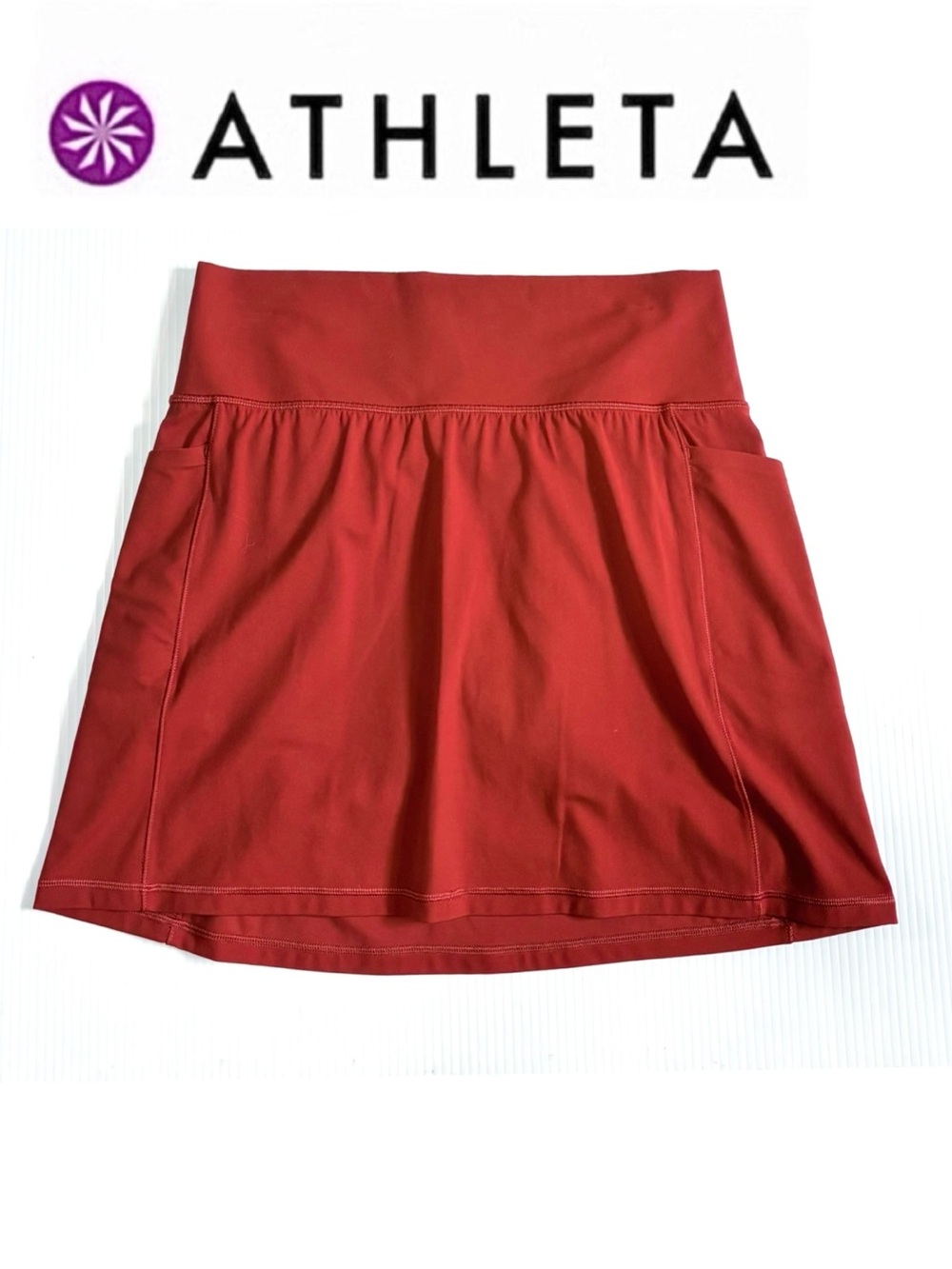 Athleta Salutation Stash Pocket Skort Rust Red M